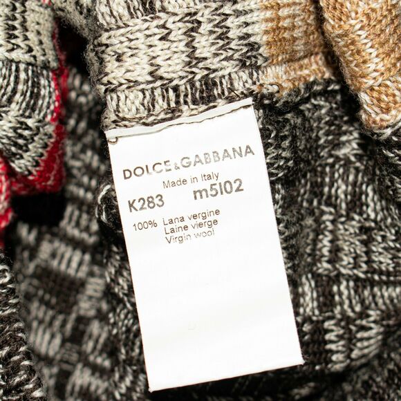 DOLCE & GABBANA Wool Knit V-neck Sweater Vest Color-block Size 40 - Picture 6 of 10